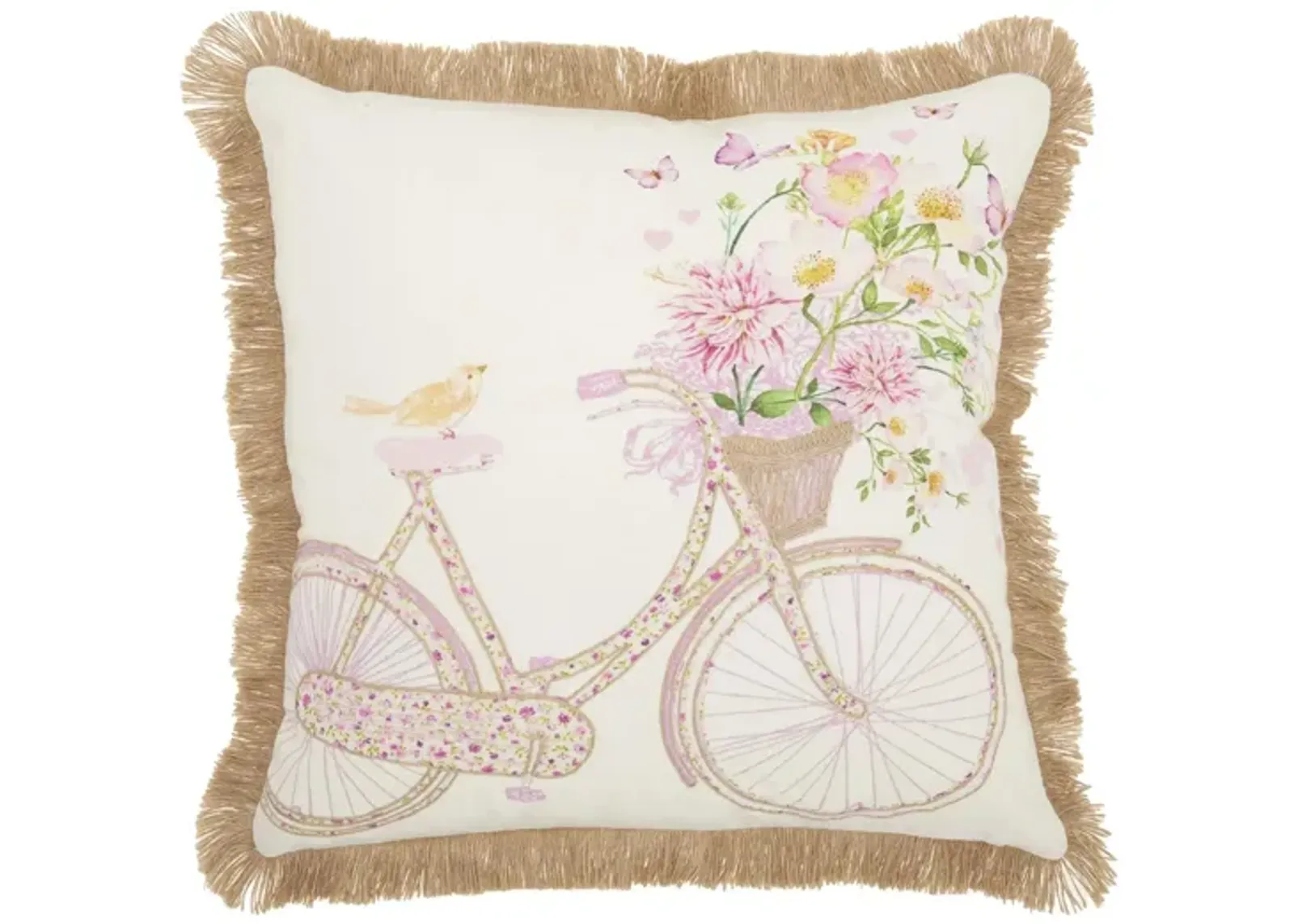 Mina Victory Bicycle Throw Pillow in Multicolor by Nourison