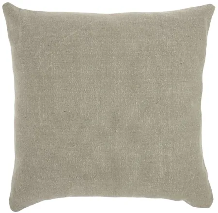 Nourison Stonewash Solid Gray Throw Pillow in Gray by Nourison