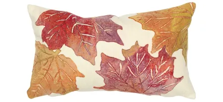 Visions IV Leaf Toss Accent Pillow in Flame Cream by Trans-Ocean Import Co Inc