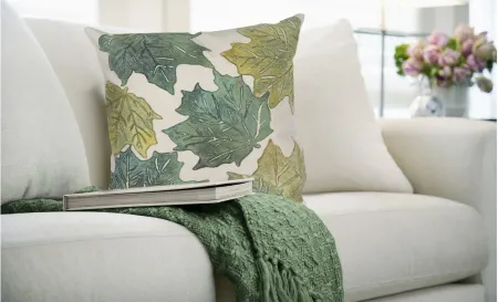 Visions IV Leaf Toss Accent Pillow in Forest Cloud by Trans-Ocean Import Co Inc