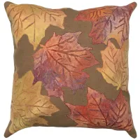 Visions IV Leaf Toss Accent Pillow in Flame Caramel by Trans-Ocean Import Co Inc