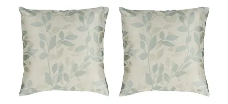 Wind Chime 22" Throw Pillow Set - 2 Pc. in Cream, Ivory, Sea Foam by Surya