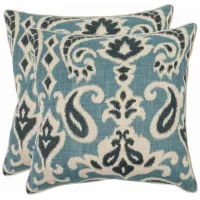 Dylan 18" Throw Pillows: Set of 2 in Blue by Safavieh