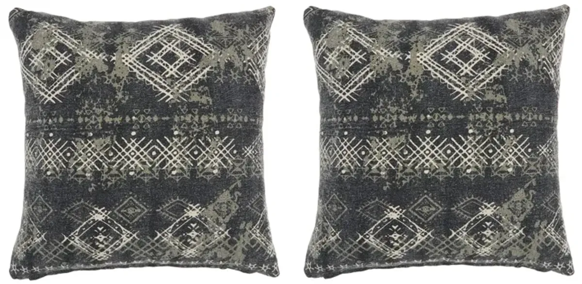 Mina Victory Distress Diamonds Throw Pillow Set - 2 Pc.