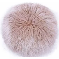 Ruby Lamb Fur Pillow in Blush by Tov Furniture