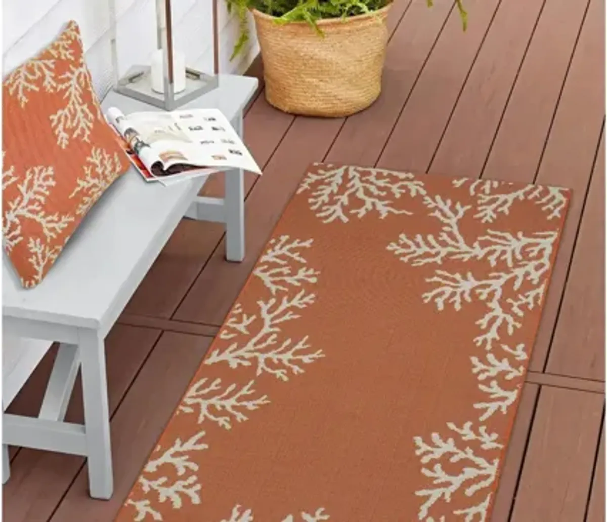 Marina Coral Edge Accent Pillow