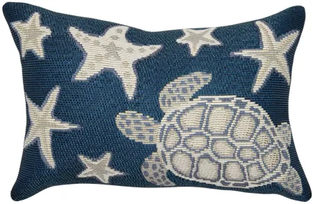 Marina Turtle And Stars Accent Pillow in Navy by Trans-Ocean Import Co Inc