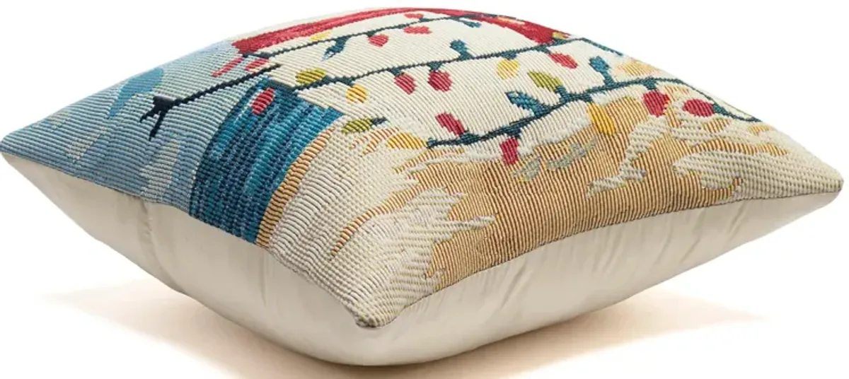 Marina Beach Snowman Indoor/Outdoor Pillow