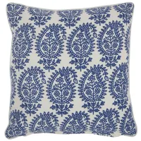 Mina Victory Printed Paisley Throw Pillow in Blue by Nourison