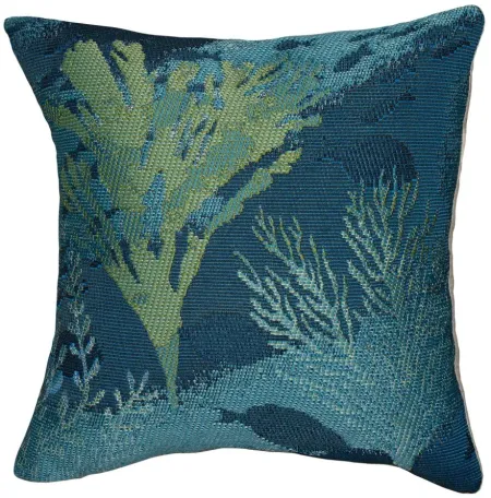 Marina Coral Garden Accent Pillow in Lapis by Trans-Ocean Import Co Inc