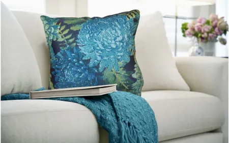 Marina Mums Accent Pillow in Blue by Trans-Ocean Import Co Inc