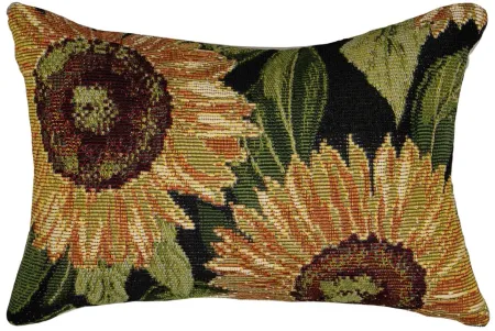 Marina Sunflower Accent Pillow in Black by Trans-Ocean Import Co Inc