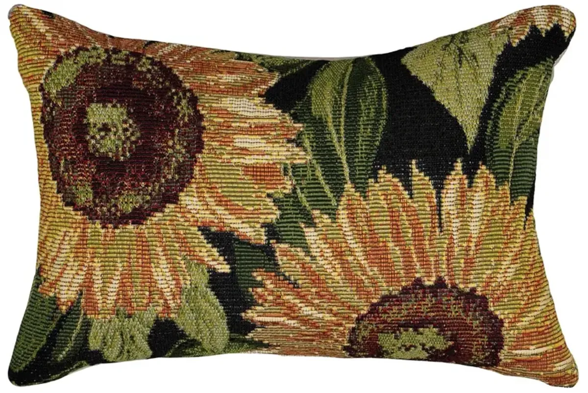 Marina Sunflower Accent Pillow in Black by Trans-Ocean Import Co Inc