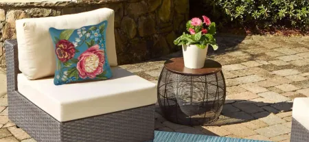 Marina Secret Garden Accent Pillow in Aqua by Trans-Ocean Import Co Inc