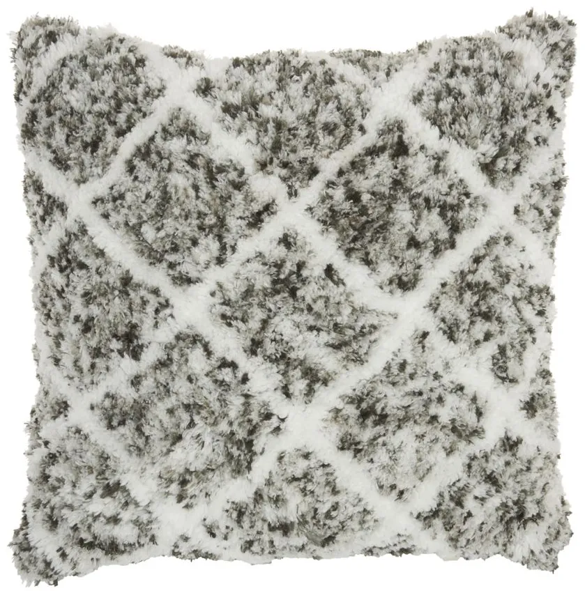 Mina Victory Sprinkle Lattice Throw Pillow in Charcoal by Nourison