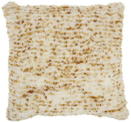 Mina Victory Sprinkle Micro Shag Throw Pillow in Mustard by Nourison