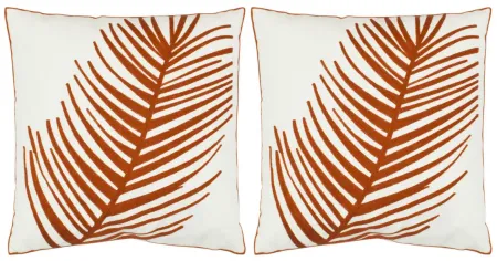 Remy Nature Pillow: Set of 2 in Orange by Safavieh