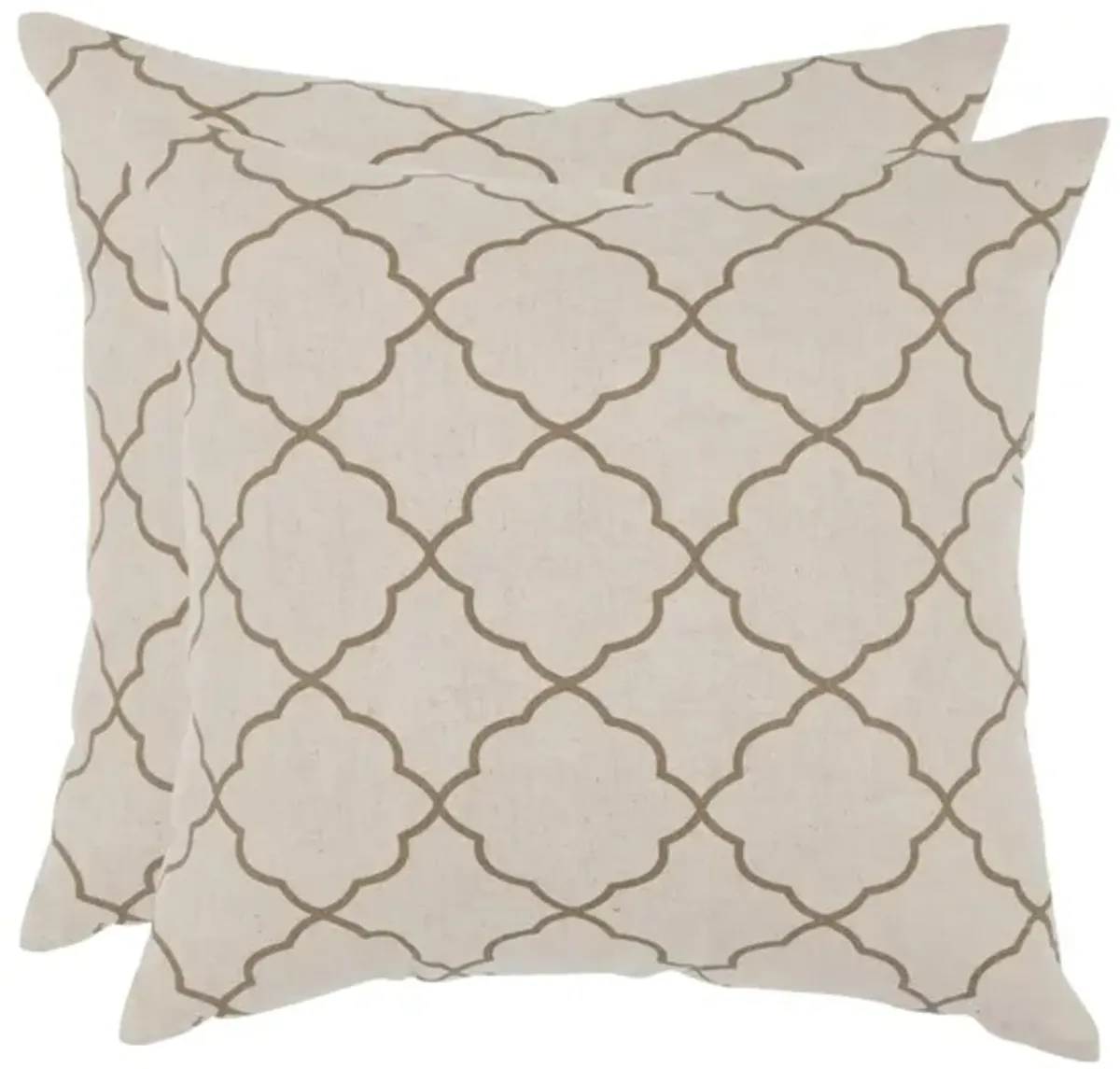 Sophie Geometric Pillow: Set of 2 in Taupe by Safavieh