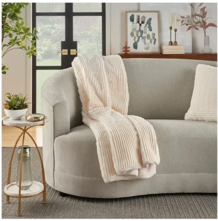 Luna Plush Throw in Ivory by Nourison