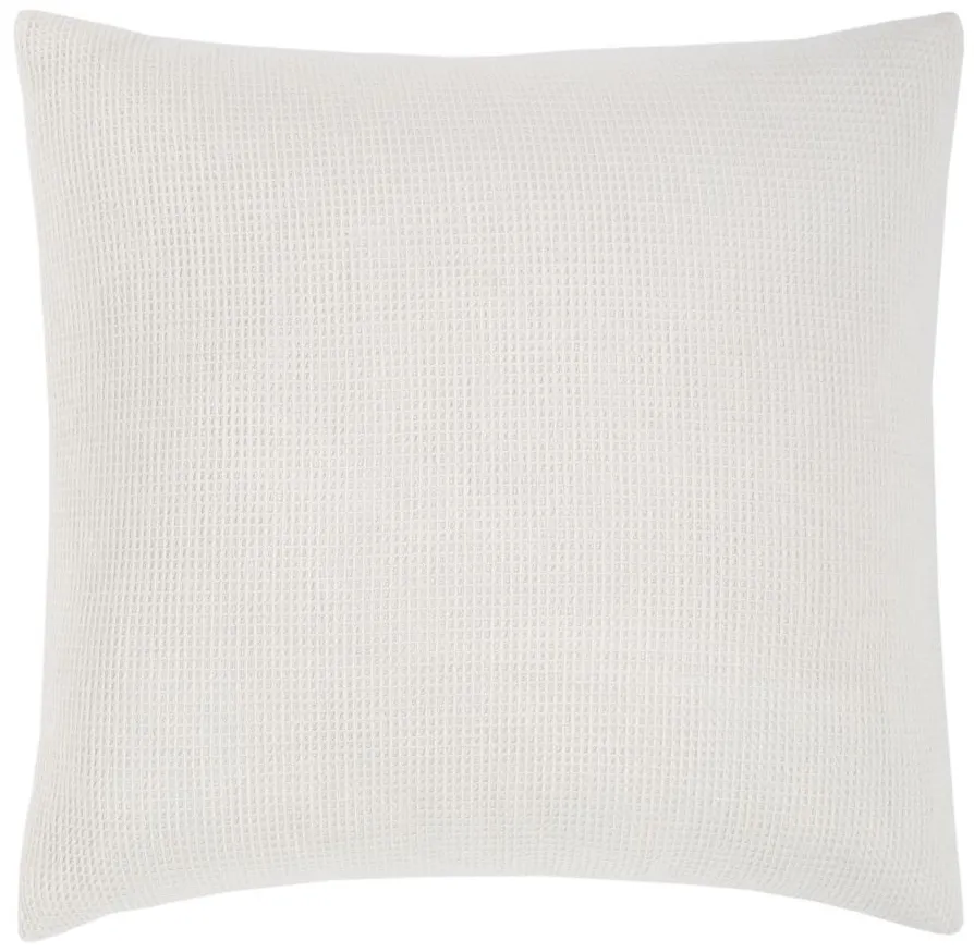 Waffle Throw Pillow in White by Surya