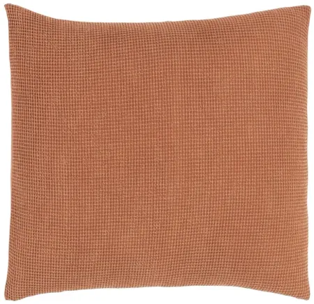 Waffle Throw Pillow in Burnt orange by Surya