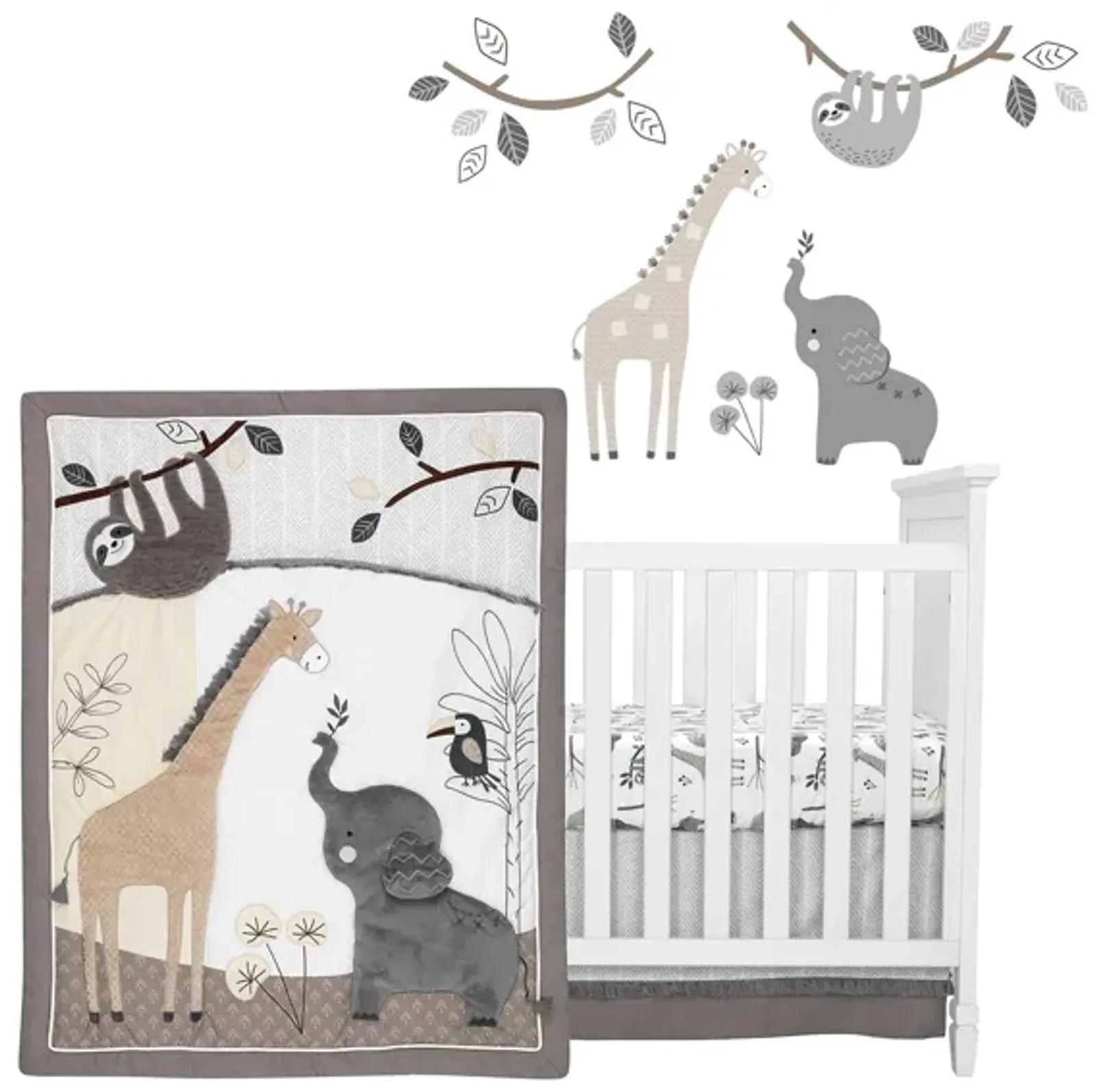 Baby Jungle 4-Piece Crib Bedding Set