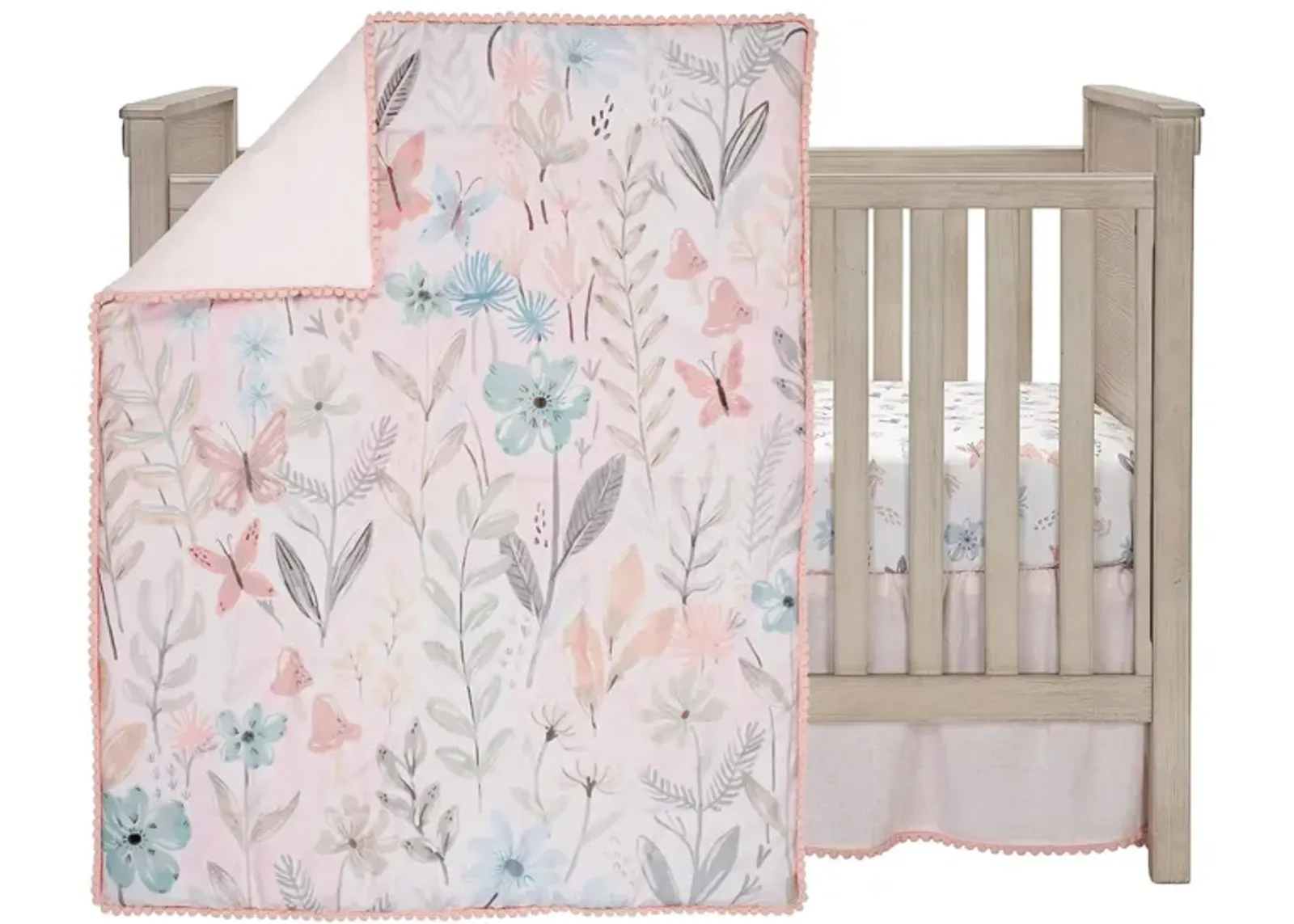 Baby Blooms 3-Piece Crib Bedding Set in Pink by Lambs & Ivy