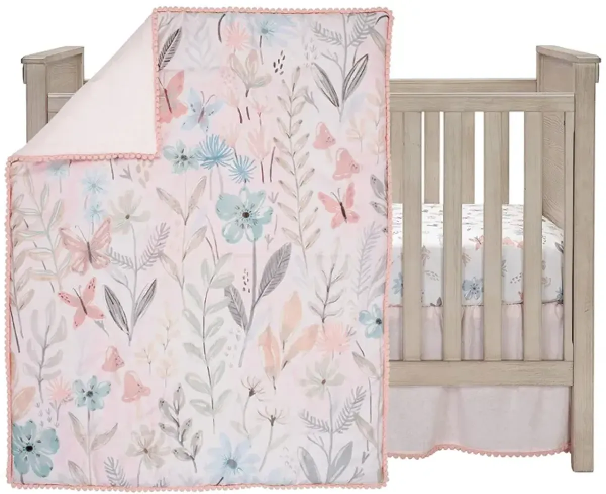 Baby Blooms 3-Piece Crib Bedding Set in Pink by Lambs & Ivy