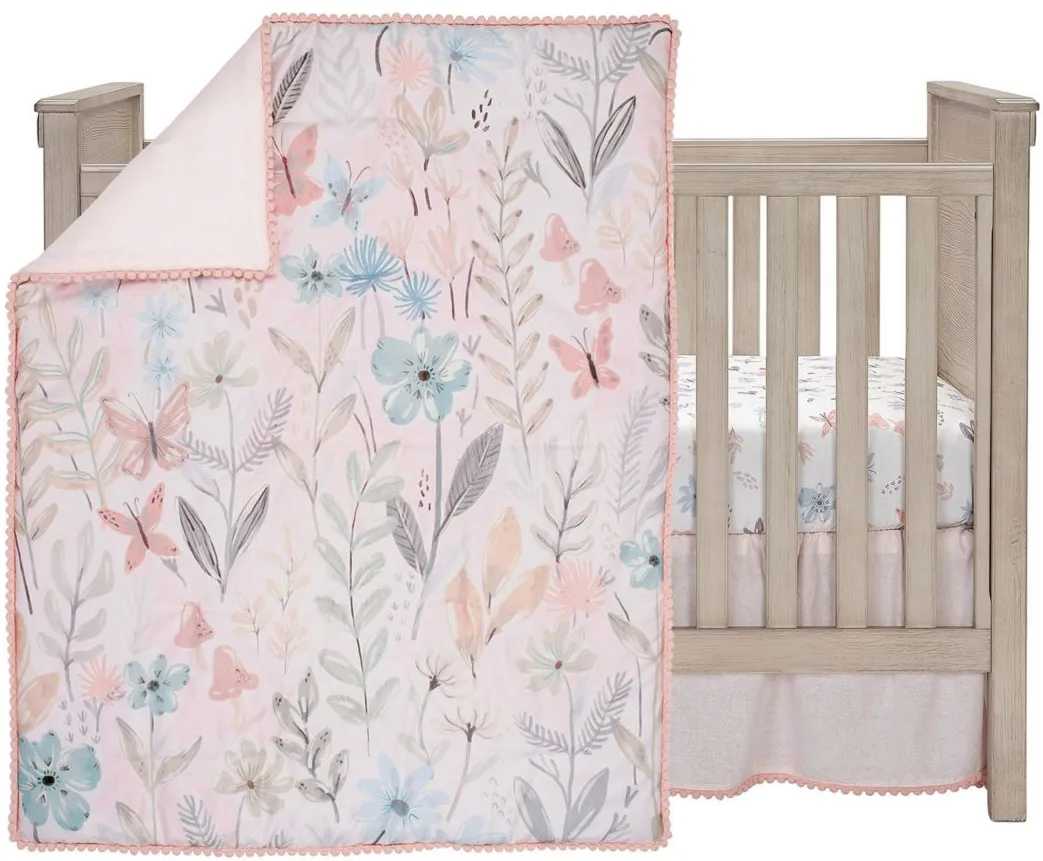 Baby Blooms 3-Piece Crib Bedding Set in Pink by Lambs & Ivy