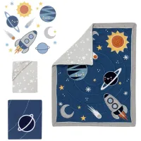 Milky Way 4-Piece Crib Bedding Set in Blue by Lambs & Ivy