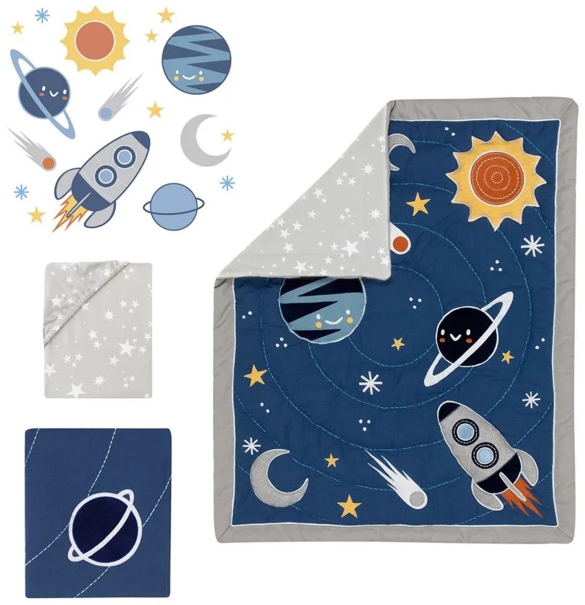 Milky Way 4-Piece Crib Bedding Set in Blue by Lambs & Ivy