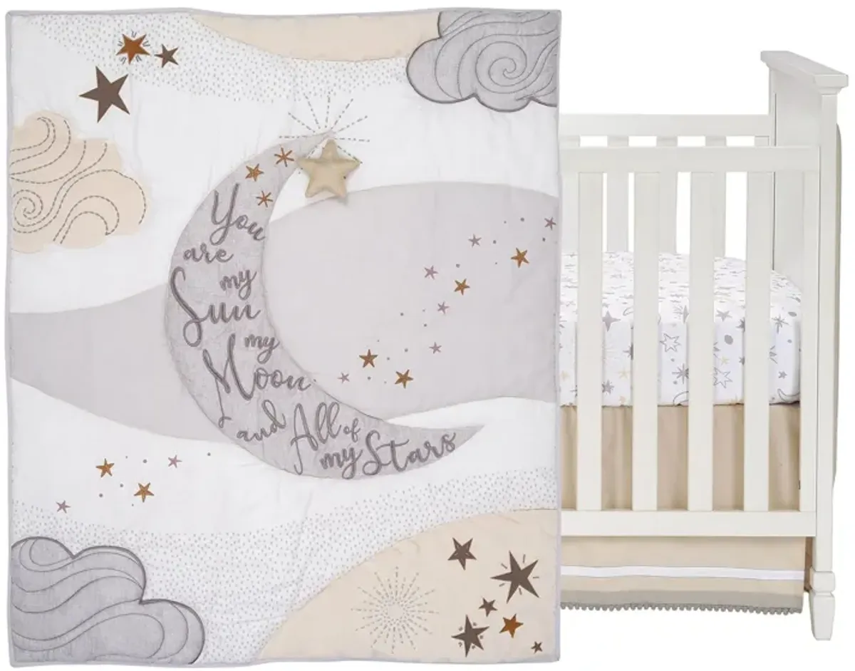 Goodnight Moon 3-Piece Crib Bedding Set in White, Beige, Gray by Lambs & Ivy