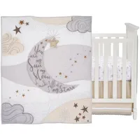 Goodnight Moon 3-Piece Crib Bedding Set in White, Beige, Gray by Lambs & Ivy