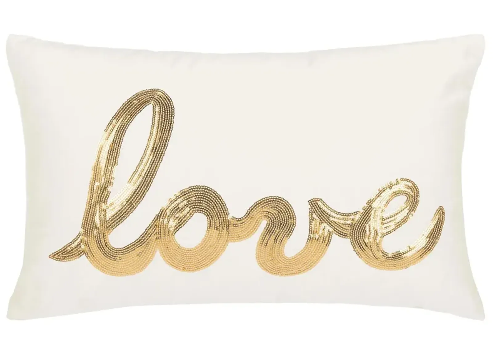 Love Throw Pillow in Gold / Beige by Safavieh