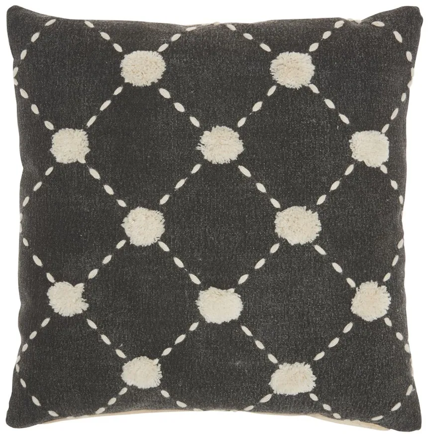 Geometric Throw Pillow in Charcoal by Nourison
