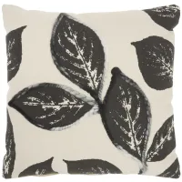 Leaf Throw Pillow in Charcoal by Nourison