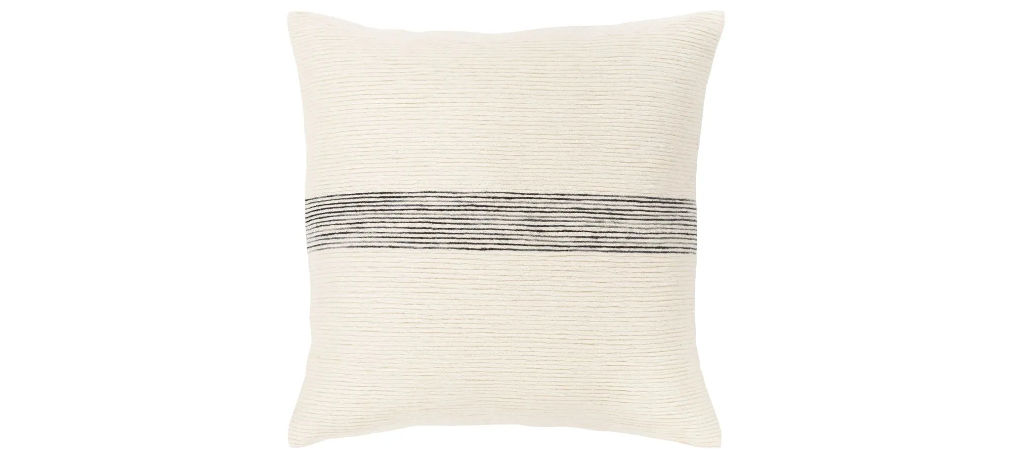 Carine 18" Down Filled Throw Pillow in Cream, Ivory, Black, Charcoal by Surya