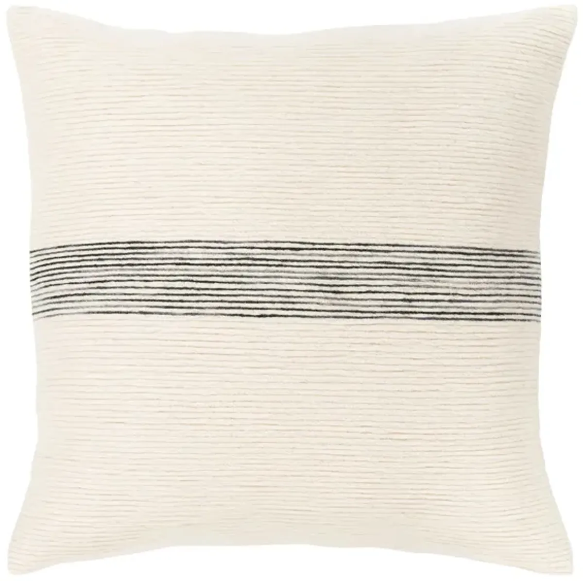 Carine 18" Down Filled Throw Pillow in Cream, Ivory, Black, Charcoal by Surya