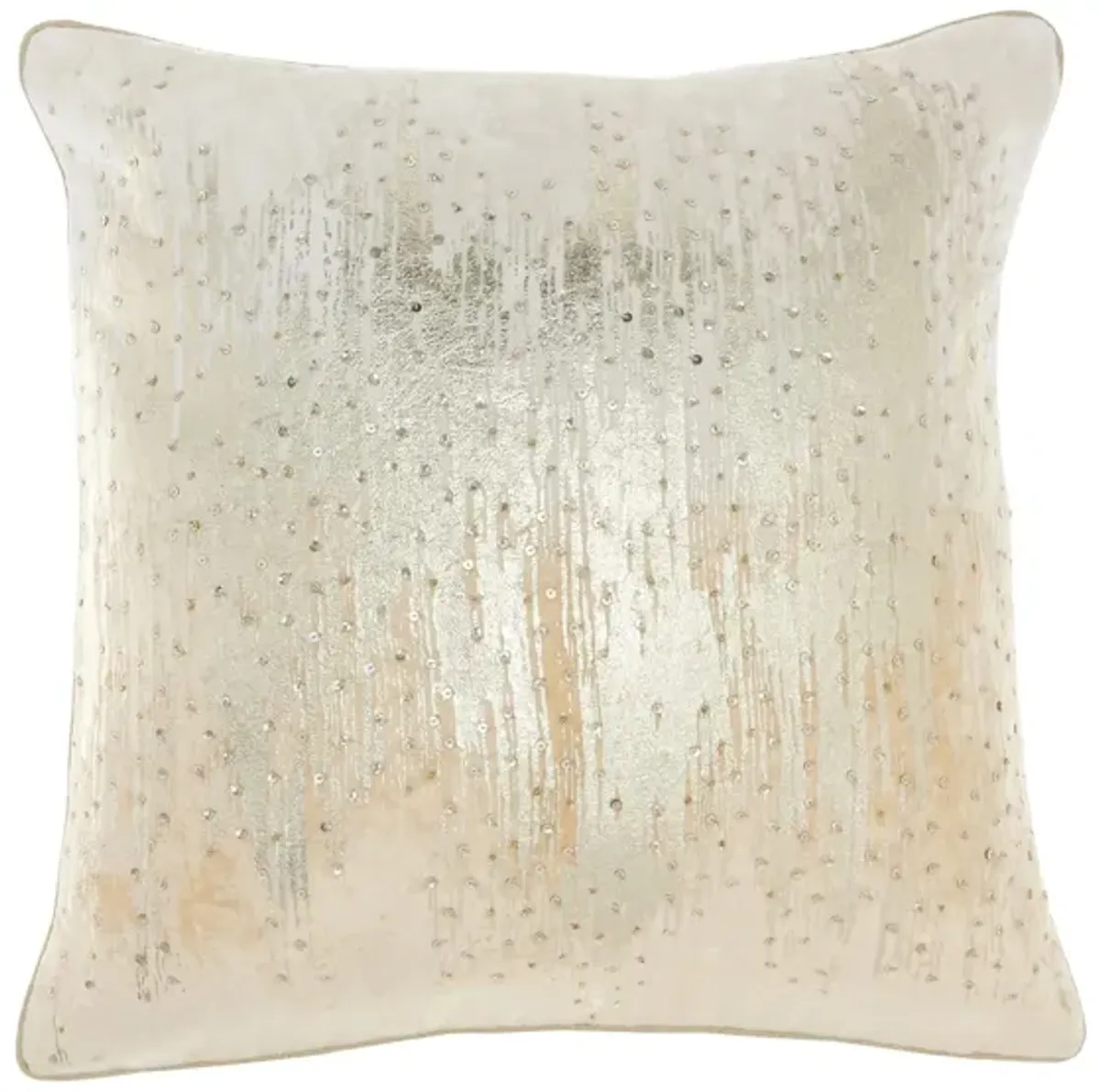 Metallic Throw Pillow in Beige by Nourison