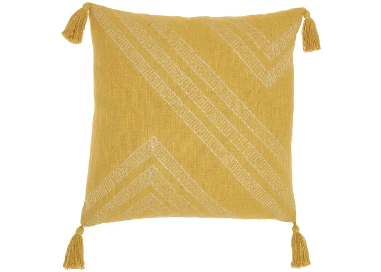 Tassel Throw Pillow in Yellow by Nourison