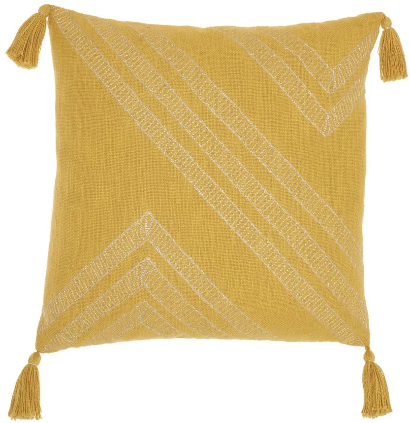 Tassel Throw Pillow in Yellow by Nourison