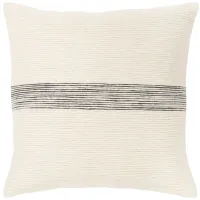 Carine 20" Poly Filled Throw Pillow in Cream, Ivory, Black, Charcoal by Surya