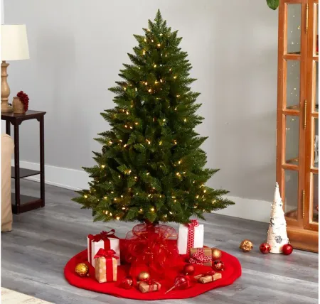 5' Pre-Lit Vermont Spruce Artificial Tree in Green by Bellanest