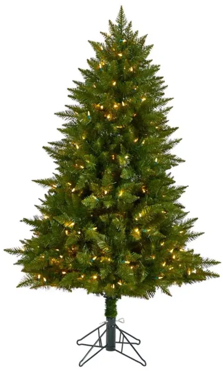 5' Pre-Lit Vermont Spruce Artificial Tree in Green by Bellanest