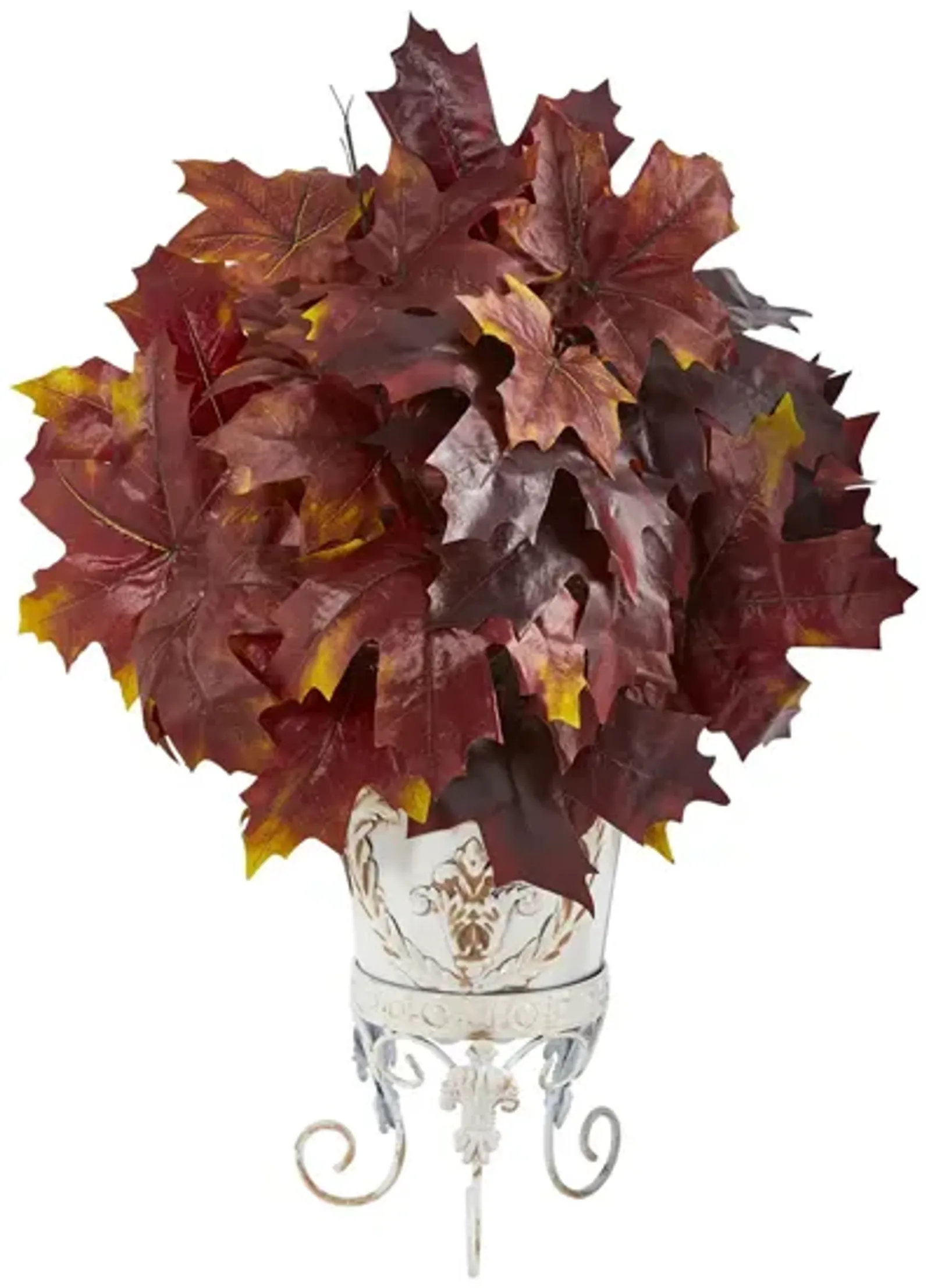 Fall foliage 20" Maple Leaves in Metal a Planter