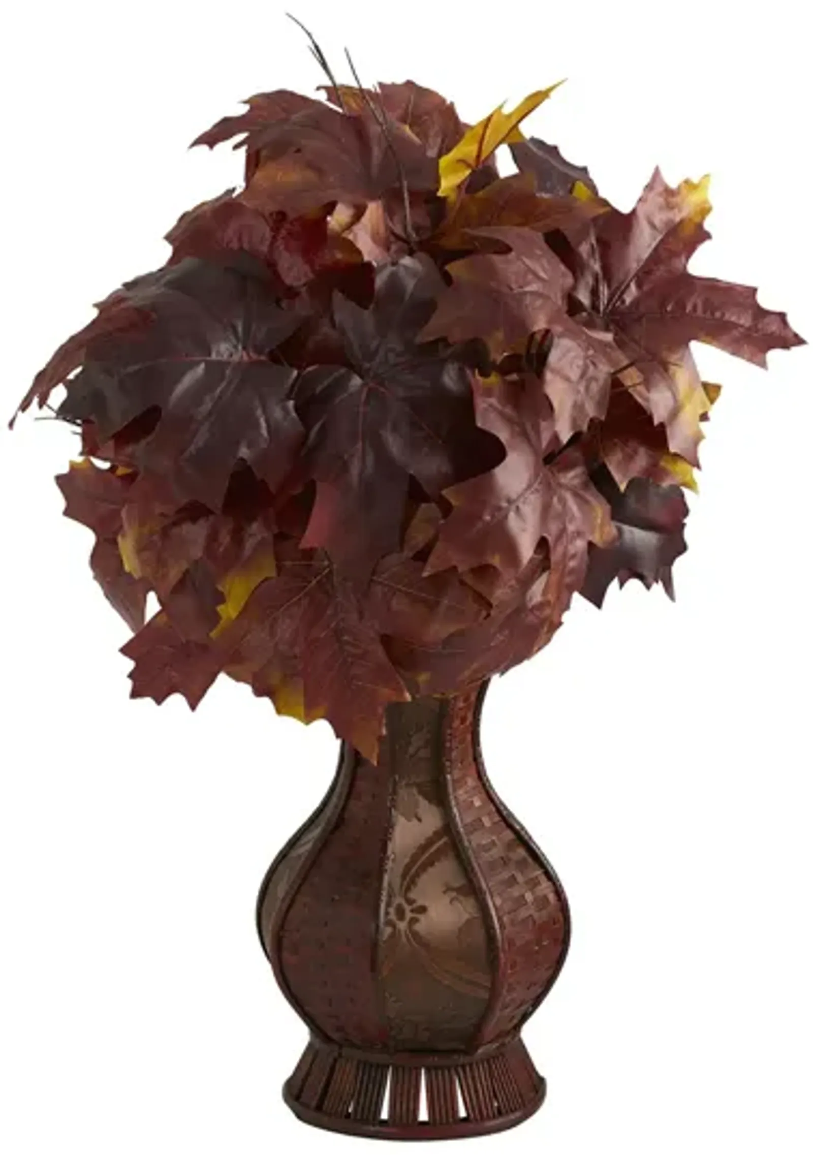 Fall foliage 24" Maple Leaves in Decorative Planter