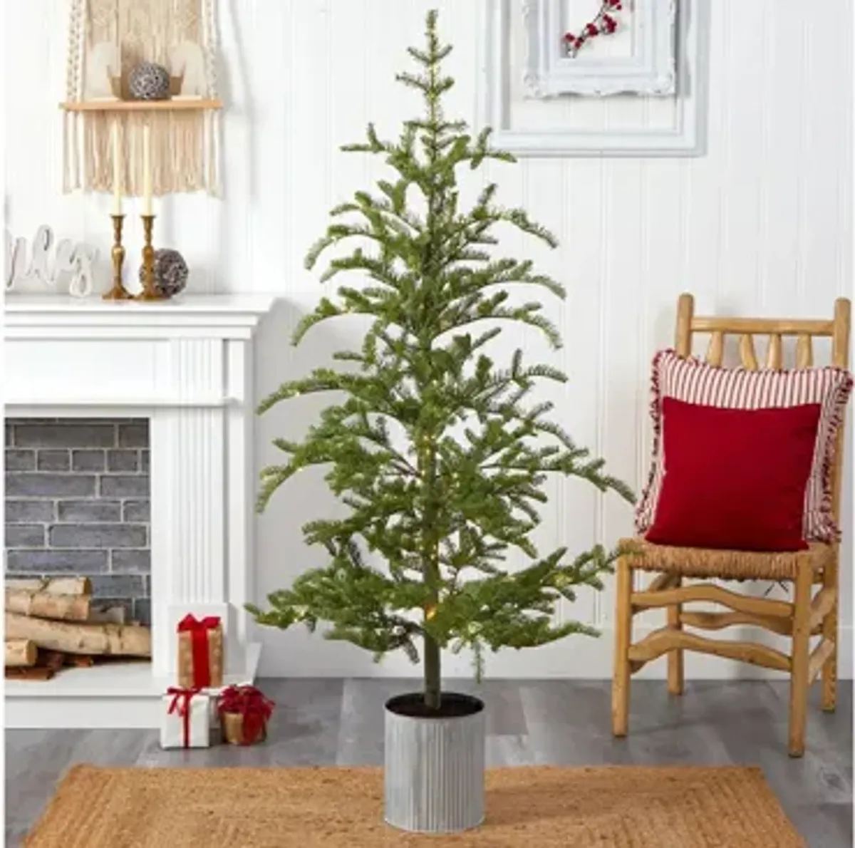 5.5' Pre-Lit Pine Artificial Tree