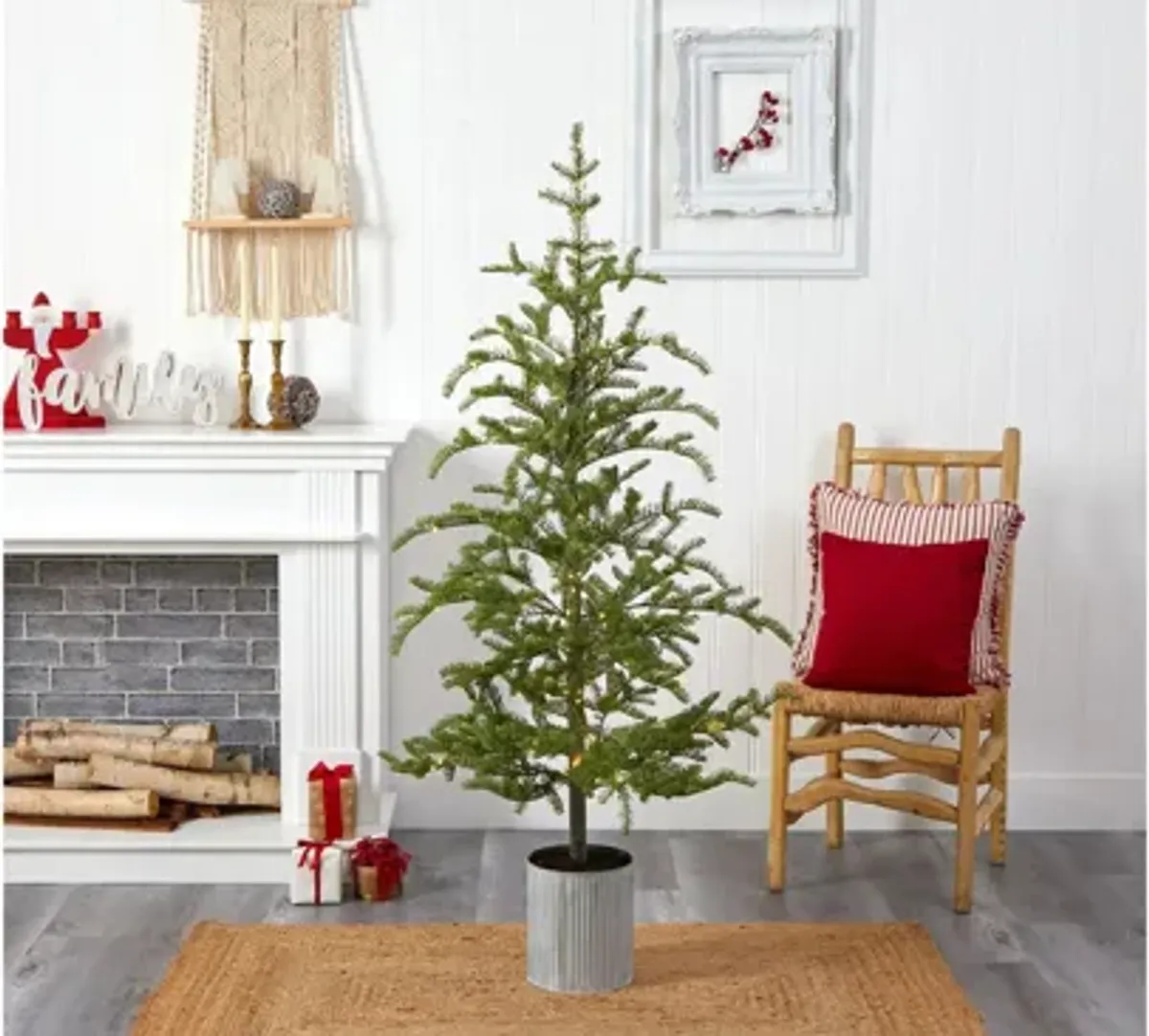 5.5' Pre-Lit Pine Artificial Tree