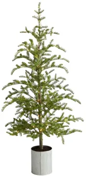 5.5' Pre-Lit Pine Artificial Tree in Green by Bellanest