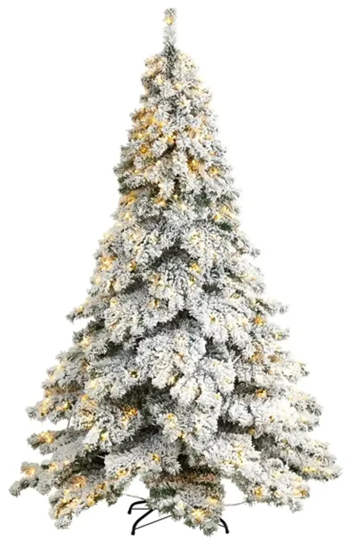 7' Pre-Lit Flocked Austria Fir Artificial Tree